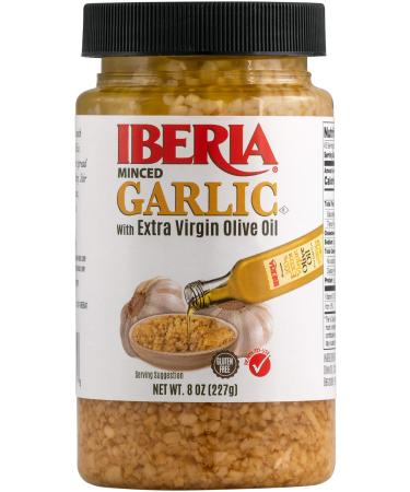 Iberia Minced Garlic with Olive Oil, 8 ounce (pack of 1) Garlic in Oil