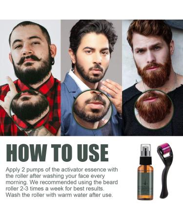 Yajexun Beard Grooming Kit - 30ml Beard Care Set for Men | Beard Growth Kit with Bart Roller & Growth Serum Oil - Buy Online on SooperMarket.com