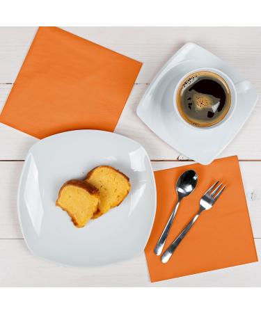 HEKU 100 Single-Colored Napkins - 3-Layer 33x33cm | 5-Pack | Highly Absorbent & Stylish Orange Napkins for Events & Gastronomy - Buy Online on SooperMarket.com