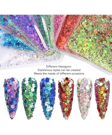 12 Colors Chunky Holographic Body Glitter Gel - Face Nail Art & Halloween Sparkles - Buy Online on SooperMarket.com