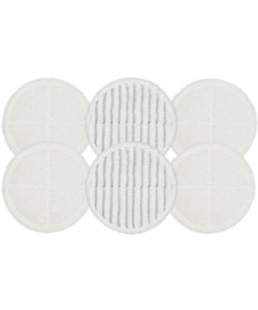 Flintar 2124 Spinwave Replacement Mop Pads for Bissell Bissel Spinwave Hard Floor Cleaner Powered Rotating Mop 2039 Series, 2307, 2315A, Part # 2124 (6 - Pack (4 Soft Pads + 2 Scrubby Pads))