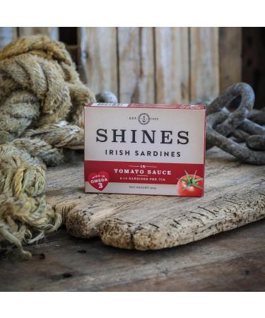 Shines Tinned Irish Sardines in Tomato Sauce - Pilchards - 12 x 106g Cans - Buy Online on SooperMarket.com