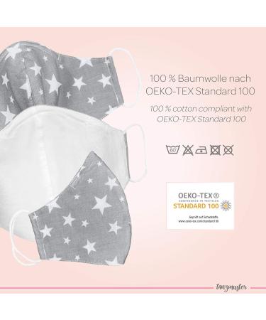 Dance Pattern Washable Cotton Mask for Kids & Adults - 2-Layer Filter Bag Nose Bracket - Oeko-Tex Standard 100 - Gray & White (M 1 Pack) - Buy Online on SooperMarket.com