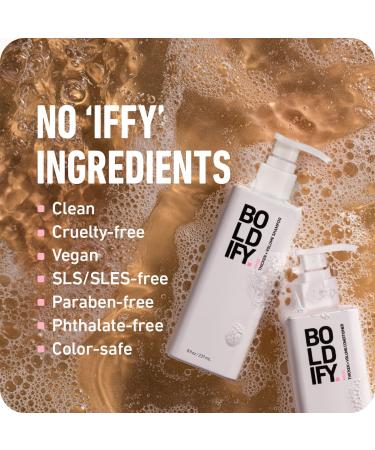 Boldify Shampoo + Conditioner Bundle - Natural Hair Retention & Anti Hair Loss Formula - Volumizing for Fine Hair - Vitamin Enriched for Thicker, Fuller Hair - Cruelty & Sulfate Free - Buy Online on SooperMarket.com