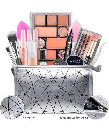 All in One Makeup Kit Full Makeup Set for Beginners or Pros Naked Eyeshadow Palette Nude Face Primer Matte Foundation Winged Eyeliner Stamp Mascara Lip Gloss - Make up Gift Set Travel - Buy Online on SooperMarket.com