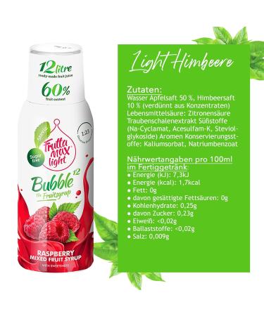 Frutta Max 4 x 500ml Light Fitness Syrup - Cherry Apricot Raspberry Mango | Sugar-Free | 60% Fruit Content | With Stevia - Buy Online on SooperMarket.com