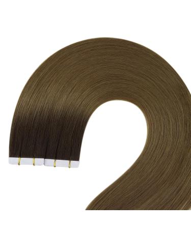 Youngsee 55cm Real Hair Tape In Extensions | Darker Brown Ombre & Light Brown | 5pcs Virgin Skin Weft #r3/8 | Shop Internationally - Buy Online on SooperMarket.com