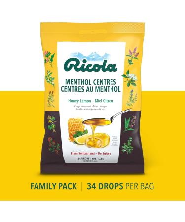 Ricola Lemon Mint No Sugar Added Throat Drops & Menthol Centres Cough Drops Lemon Mint + Cough Drops - Buy Online on SooperMarket.com