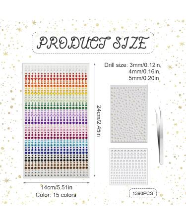 1390 PCS Face Jewels Set - Skin-Friendly Rhinestones for Festivals & Daily Makeup | Self-Adhesive Glitter Kit with Tweezer - Buy Online on SooperMarket.com