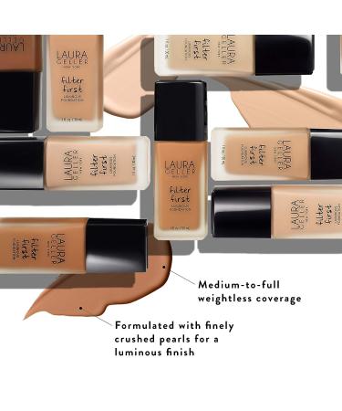LAURA GELLER Filter First Luminous Liquid Makeup Foundation - Cognac 1 Fl Oz | Medium to Full Coverage Lightweight Formula - Buy Online on SooperMarket.com