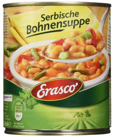 Erasco Serbian bean soup (1 x 750 ml) finished in around 5 minutes - with lots of vegetables and bacon - without frills - of course delicious 750 ml (1 Pack)