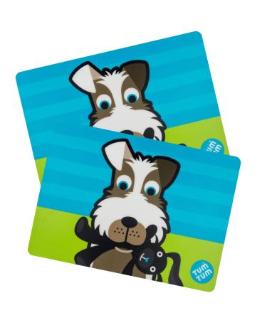 TUM TUM Mega Size Kids Placemat Bundle 2 x Childrens Placemats Wipeable 45cm x 33cm BPA Free - Scruff The Dog 2 X Scruff