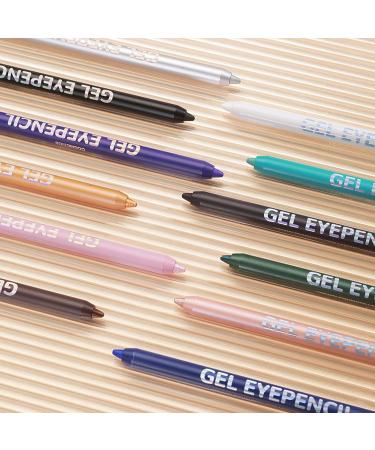 Joyeee 12 Colored Glitter Eyeliner Pencil Set Eye Liner Pen Brown Blue Red White Green Glitter Black Eyeliner Eyeshadow Waterproof Smudgeproof Long Lasting Gel Eyeliner Make Up for Girl Women Gift #042 - Buy Online on SooperMarket.com