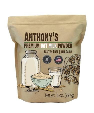 Anthony's Premium Oat Milk Powder, 8 oz, Gluten Free, Non GMO, Vegan, Made in USA
