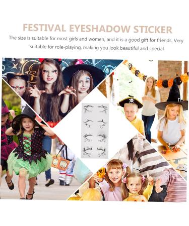 WOONEKY 4 Pairs Halloween Eyeliner Stickers Day of The Dead Face Tattoos Cat Eye Makeup Sticker Pvc - Buy Online on SooperMarket.com