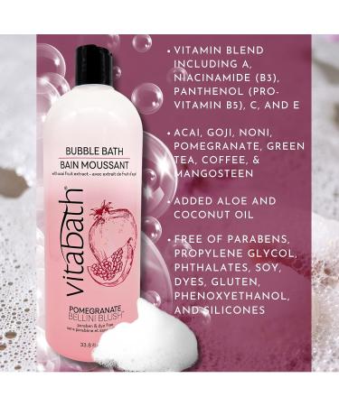 Vitabath Pomegranate Bellini Blush Bubble Bath - Rich Foaming Aromatherapy Soak for All Skin Types - Moisturizing & Nourishing 33.8 fl oz - Buy Online on SooperMarket.com