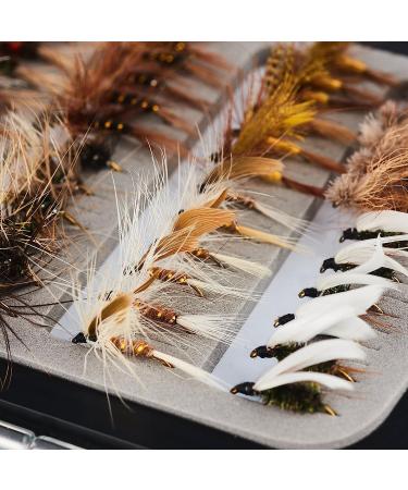 FISHINGSIR Fly Fishing Flies Kit - Handmade 64PCS Lures in Waterproof Fly Box - Dry/Wet Flies Streamer Nymph Emerger Set - Must-Have Series - Buy Online on SooperMarket.com