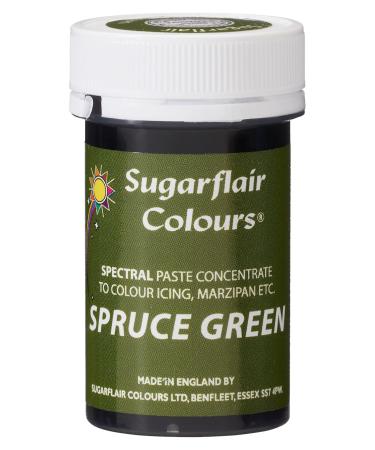 Sugarflair Spruce Green Spectral Food Colouring Paste Highly Concentrated for Use with Sugar Pastes Buttercream Royal Icing or Cake Mix Vibrant Colour Dye - 25g