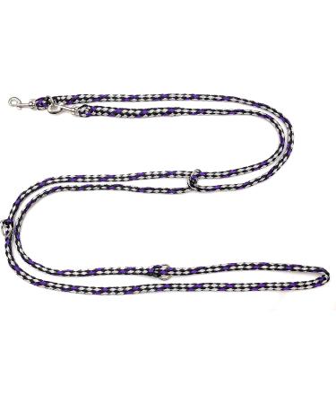 Lightweight 2.80m Adjustable Dog Leash for Small Dogs | Robust Double Linen Design - Boston Black-Silver Purple - Buy Online on SooperMarket.com