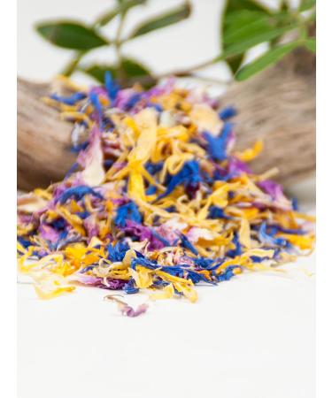 Buy Organic Colored Flower Mixture | 50g | Direct & Friendly | Colorful Rose Marigold & Cornflower Petals for Elegant Dining Decor - Buy Online on SooperMarket.com
