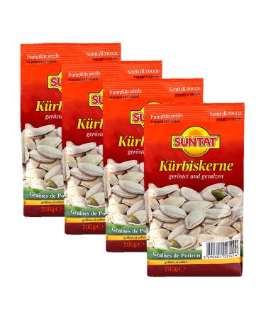 SUNTAT pumpkin seeds unpeeled roasted & salted pack of 4 (4 x 200 g pack)