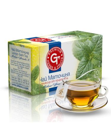 KUKER - Lemon Balm Tea Bags 20 Lemon Balm Tea leaves Dried Melissa Officinalis Leaves tea Lemon Balm Mint tea bags Relaxing and Calming Tea 30g