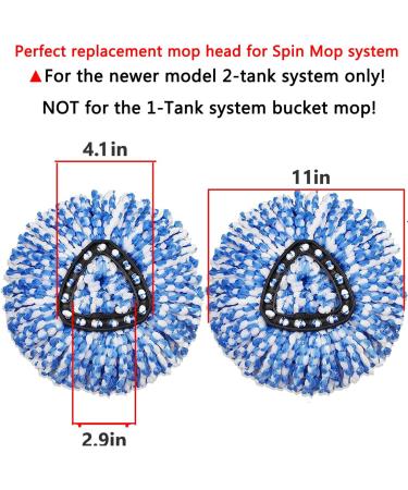 Microfiber Spin Mop Replacement Heads - 6 Pack for EasyWring RinseClean 2 Tank Bucket System - Buy Online on SooperMarket.com