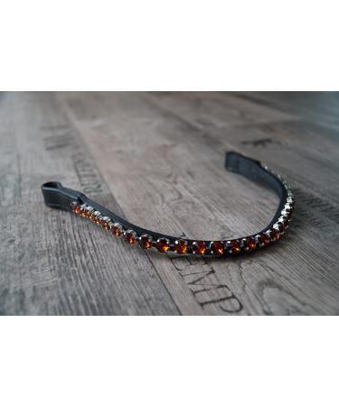 Generic browband with large stones Warmblood Thoroughbred (Warmblood 43 cm brown) Warmblood 43 cm brown