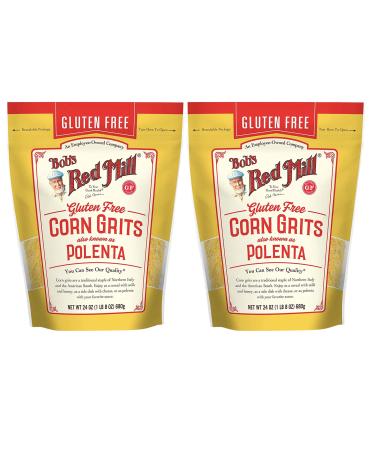 Gluten Free Corn Grits/ Polenta Bundle. Includes Two (2) 24 oz Packages of Bobs Red Mill Gluten Free Corn Grits/ Polenta and an Authentic BELLATAVO Refrigerator Magnet!