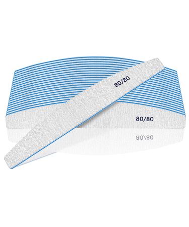 12 PCS Nail Files for Acrylic Nails, 80/80 Grit Nail File for Poly Nail Extension Gel Emery Boards Nail Files Doubled Sides Coarse Washable Nail File Manicure Tools for Home and Salon Use 80/80 Grit False Nails (very rough)