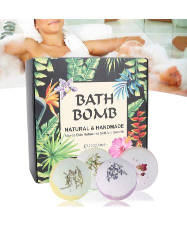 Bath Bubble Ball Gift Set - 4-Piece Handmade Organic Foam for Women | Natural Oils & Moisturizing Bath Salt - Buy Online on SooperMarket.com