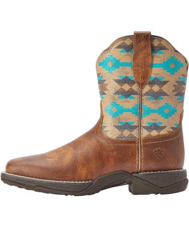 ARIAT Women's Anthem Shortie Savanna Western Boot 8 - Dry Taupe/Turquoise Aztec - Buy Online on SooperMarket.com