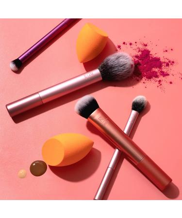Real Techniques Everyday Essentials 6-Piece Makeup Brush Set with 2 Sponge Blenders - Multiuse Brushes for Eyeshadow, Foundation, Blush, Highlighter, and Concealer - Buy Online on SooperMarket.com