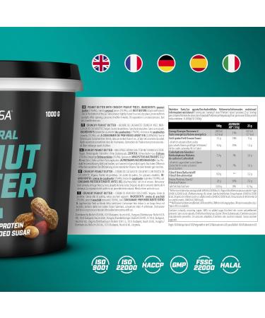 BiotechUSA Peanut Butter | Natural Vegan Protein | Gluten-Free High-Fiber 1kg Crunchy Spread - Enjoy Healthy Snacking! - Buy Online on SooperMarket.com