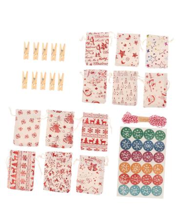 Anneome 1 Set Christmas Bag Calendars Christmas Sto The Xmas Hanging Bag Container Elk
