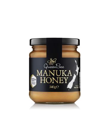 All-Natural Manuka Honey Genuine Monofloral Manuka Honey (100+) 340g from New Zealand Contains Minimum of 100mg/kg MGO for Healing Properties Queen Bee Manuka