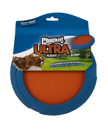 Chuckit! Ultra Flight Frisbee Rubber Dog Toy Extended Distance & Flight Time For Interactive Fetch Play