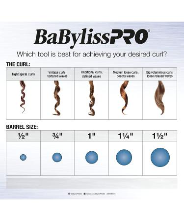 BaBylissPRO Porcelain Ceramic Spring Curling Iron 1 Inch - Professional Hair Styling Tool - Buy Online on SooperMarket.com