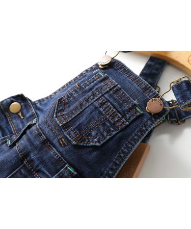 KIDSCOOL SPACE Baby Boy Girl Jean Overalls | Toddler Slim Cute Denim Jumper 18-24 Months Blue-2086 - Buy Online on SooperMarket.com