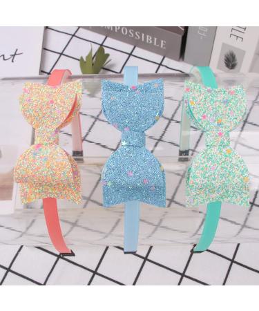 XIMA Bow Headbands for Girls - 10pcs Sequin Glitter Hair Bands for Kids - Stylish 3.5 Bow Accessories - Buy Online on SooperMarket.com