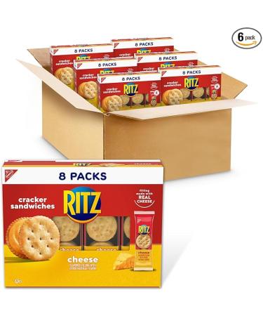 RITZ Cheese Sandwich Crackers, 48 Snack Packs (6 Boxes) Cheese 1.38 Ounce (Pack of 48)