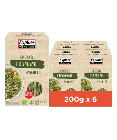 Explore Cuisine Bio Spaghetti from Edamame (green soybeans) - gluten -free pasta vegetable protein pasta without additives ideal for celiac disease little carbohydrates vegan 6x 200g 200 g (6 Pack)