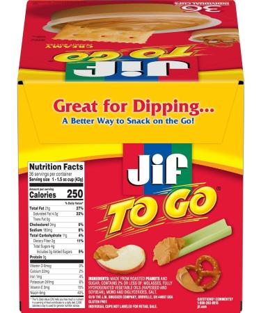 Jif To Go Creamy Peanut Butter 4.5 Ounce (Pack of 12) - Buy Online on SooperMarket.com