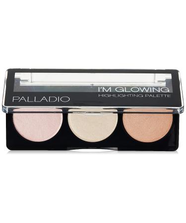 Palladio I'm Glowing Illuminating Highlighting Palette  Glow Bronzer Powder Makeup Set  High Pigmented Shimmery Colors