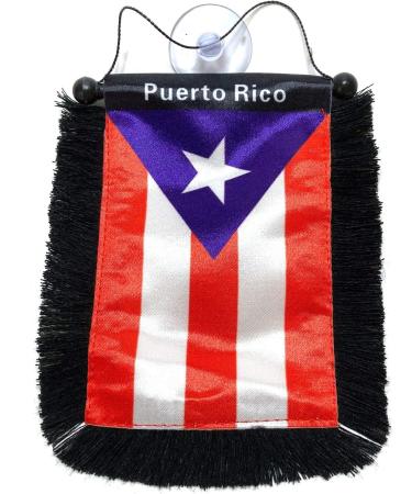 Puerto Rico Car Flag Decals - Quality Mini Banner for Windows - Puerto Rican PR Home Accessories - Ideal Car Flag Accessory for Men and Women - Buy Online on SooperMarket.com