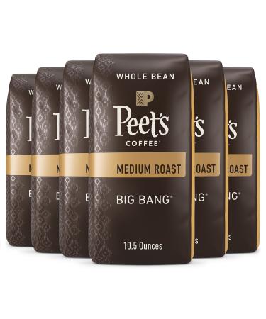 Peet's Coffee Medium Roast Whole Bean Coffee - Big Bang 63 Ounces (6 Bags of 10.5 Ounces) Big Bang 10.5 Ounce (Pack of 6)