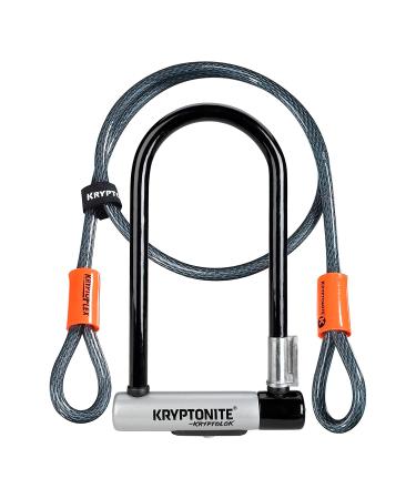Kryptonite Kryptolok Standard 12.7mm U-Lock Bicycle Lock with FlexFrame-U Bracket & KryptoFlex 410 10mm Looped Bike Security Cable
