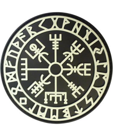 Glow Dark Vegvisir Viking Compass Norse Rune Morale Patch - 3D PVC Rubber Fastener - Buy Online on SooperMarket.com