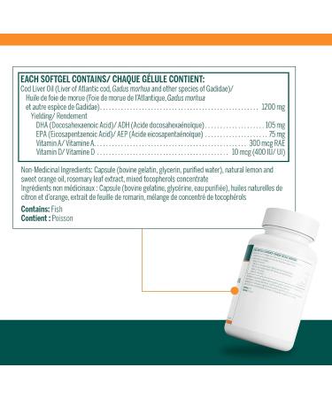 Genestra Brands - Cod Liver Oil DHA/EPA Forte Capsules - Blend of DHA EPA and Vitamins A and D - 60 Softgel Capsules - Buy Online on SooperMarket.com