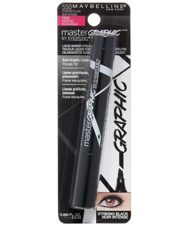 Maybelline New York Eye Studio Master Graphic Liquid Eyeliner, Striking Black, 0.084 oz - Buy Online on SooperMarket.com